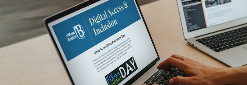 A close-up of a laptop screen featuring an email newsletter titled ''Digital Access & Inclusion."